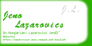 jeno lazarovics business card
